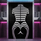 UNDERSCORE | Modern Minimalist B&W Female Op Art | Luxury Multi-Print Wall Art