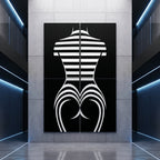 UNDERSCORE | Modern Minimalist B&W Female Op Art | Luxury Multi-Print Wall Art