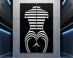 UNDERSCORE | Modern Minimalist B&W Female Op Art | Luxury Multi-Print Wall Art