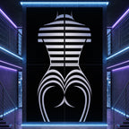 UNDERSCORE | Modern Minimalist B&W Female Op Art | Luxury Multi-Print Wall Art