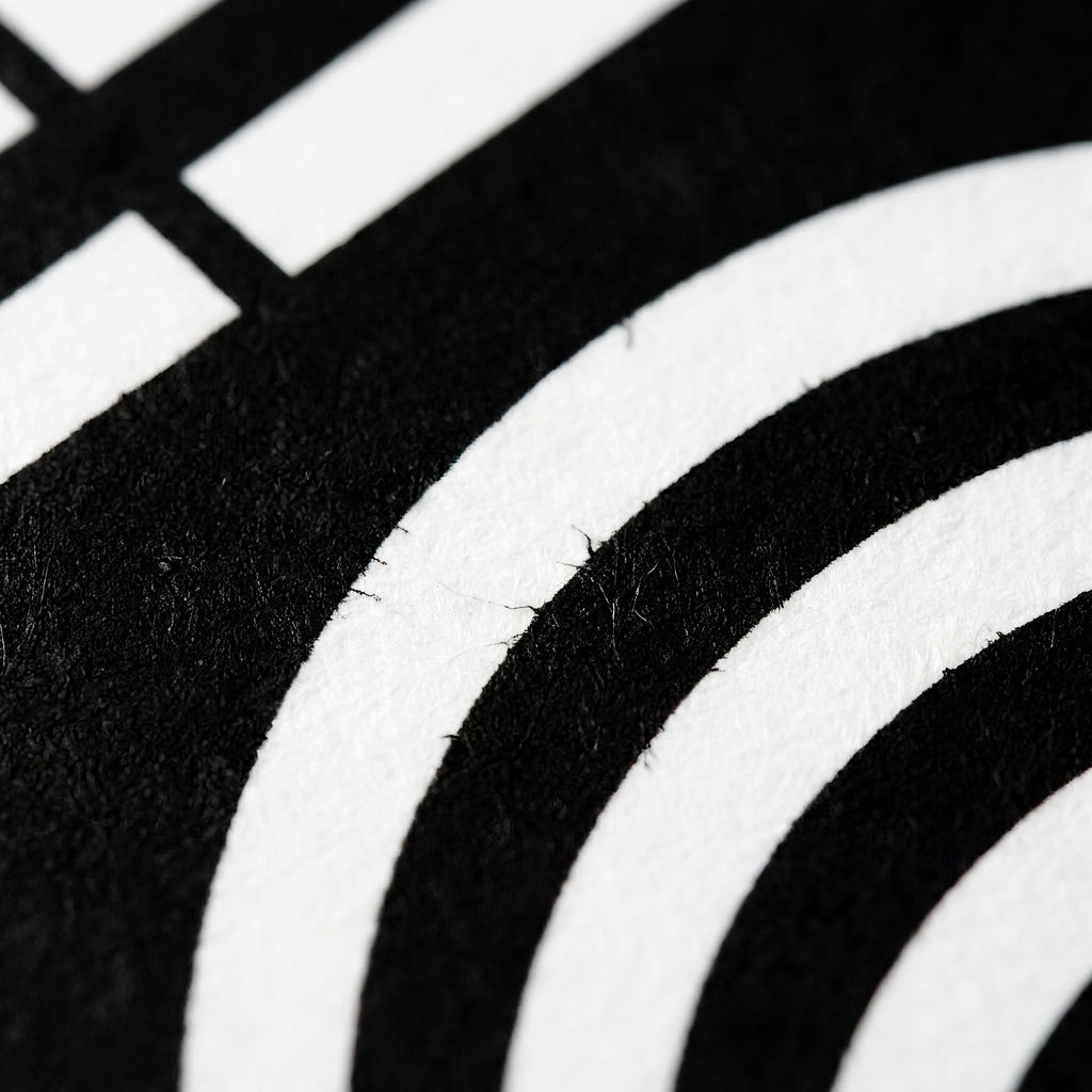UNDERSCORE | Minimalist Female Figure Op Art Print | Black and White Modern Abstract Wall Art