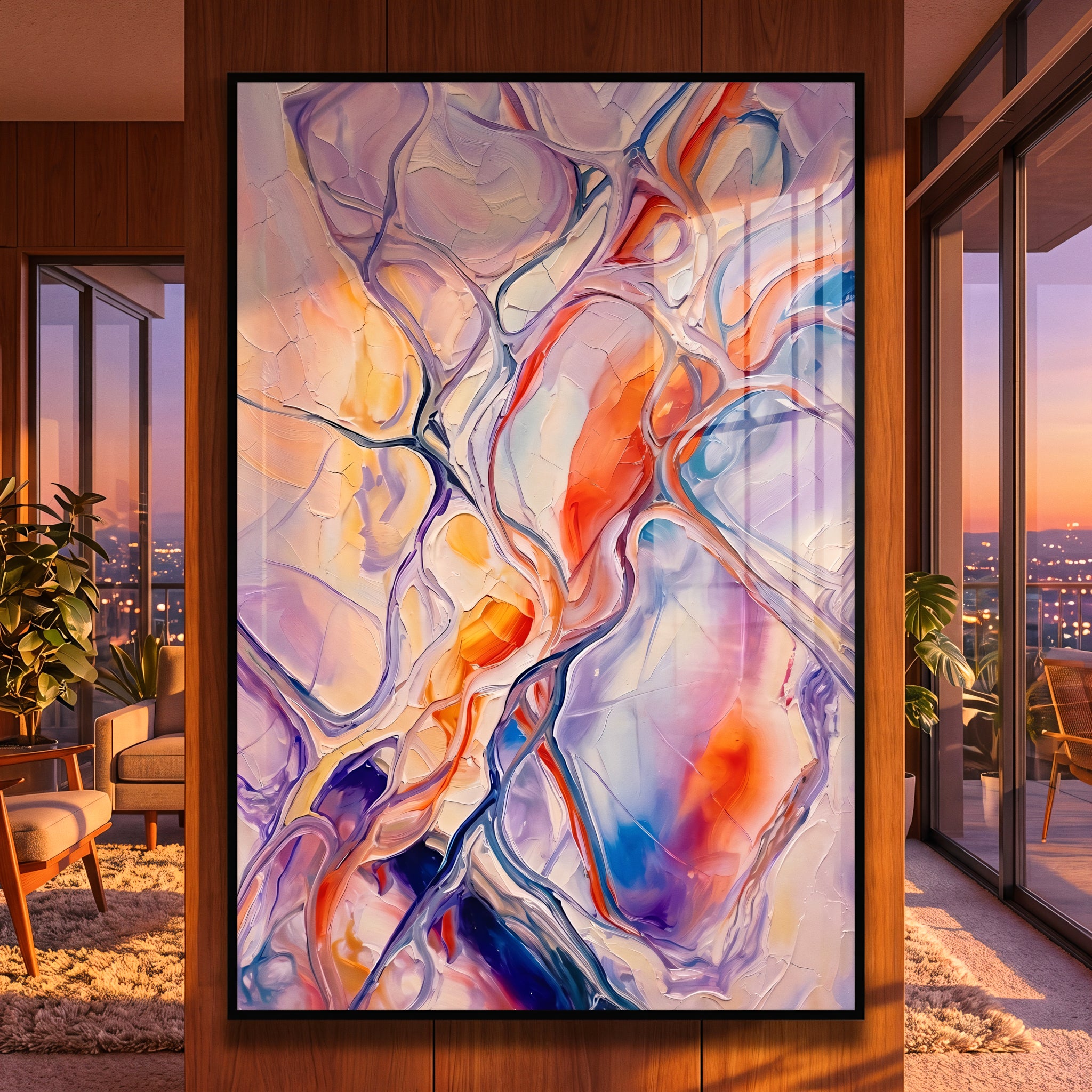 VENA | Vibrant Contemporary Abstract Impasto Wall Art | Modern Luxury Print