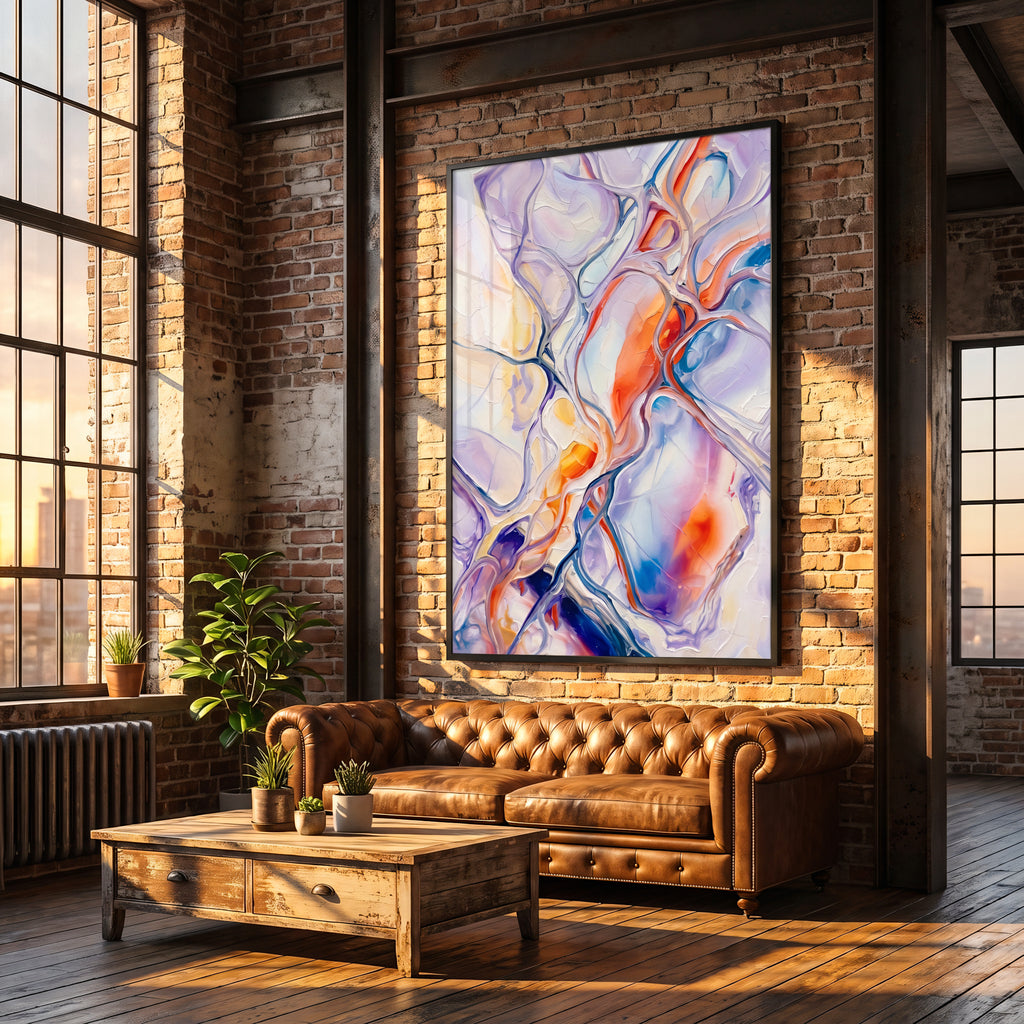 VENA | Vibrant Contemporary Abstract Impasto Wall Art | Modern Luxury Print