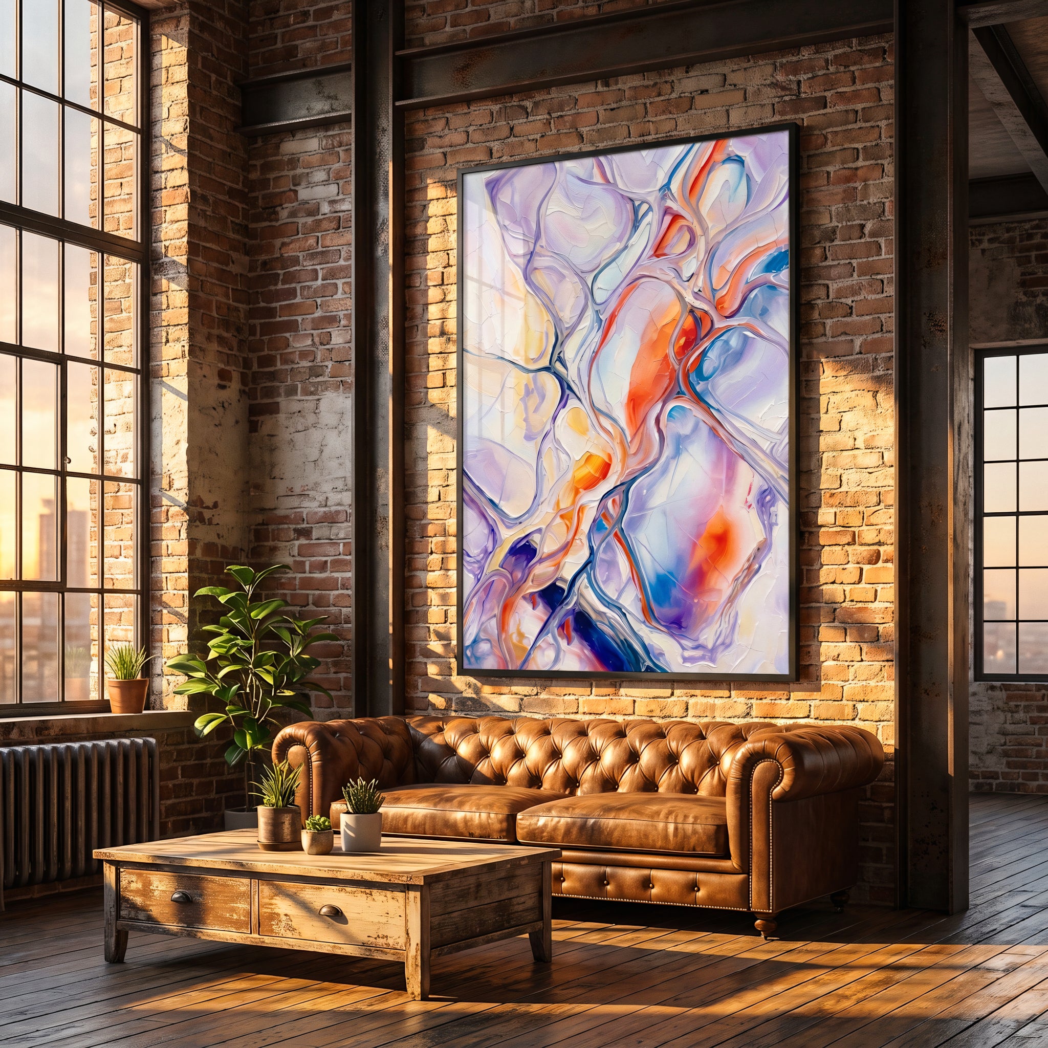 VENA | Vibrant Contemporary Abstract Impasto Wall Art | Modern Luxury Print