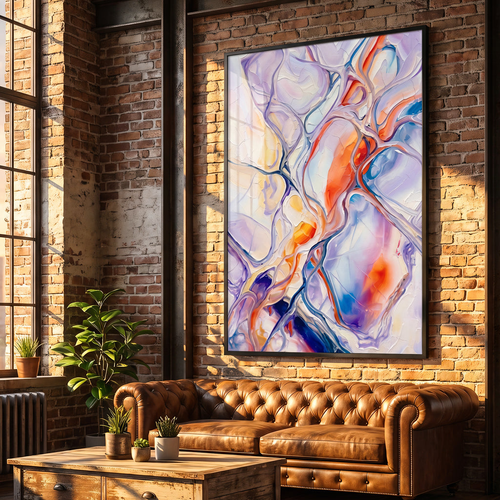 VENA | Vibrant Contemporary Abstract Impasto Wall Art | Modern Luxury Print