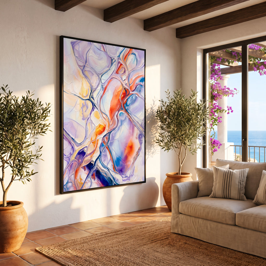 VENA | Vibrant Contemporary Abstract Impasto Wall Art | Modern Luxury Print