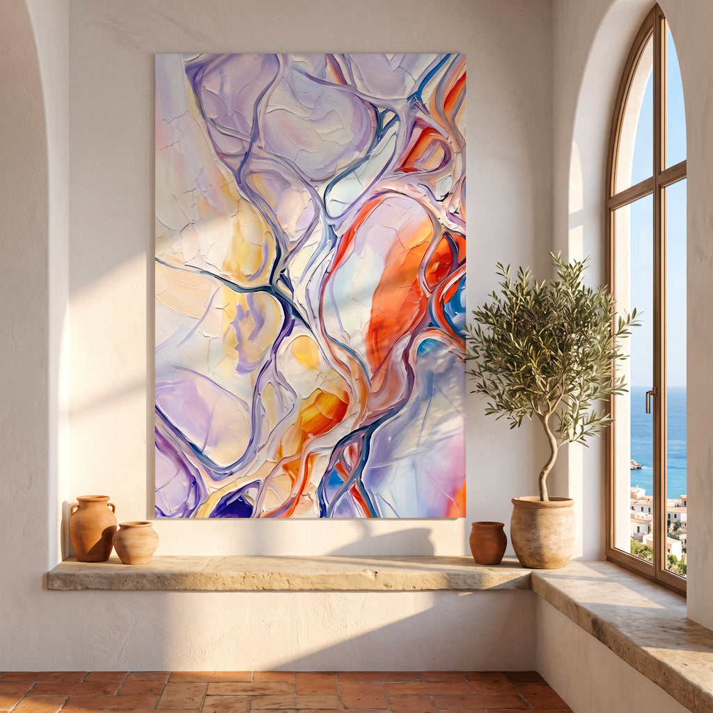 VENA | Vibrant Contemporary Abstract Impasto Wall Art | Modern Luxury Print