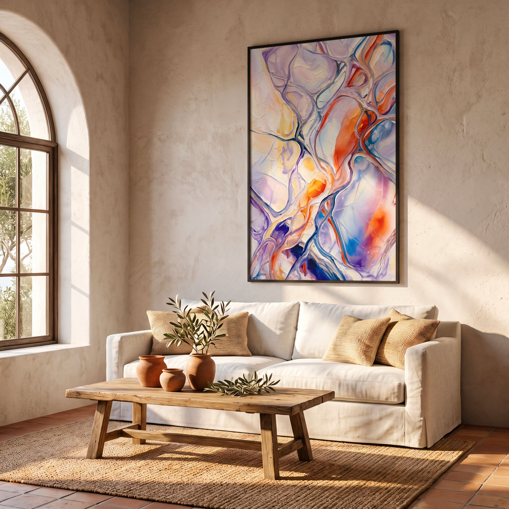 VENA | Vibrant Contemporary Abstract Impasto Wall Art | Modern Luxury Print