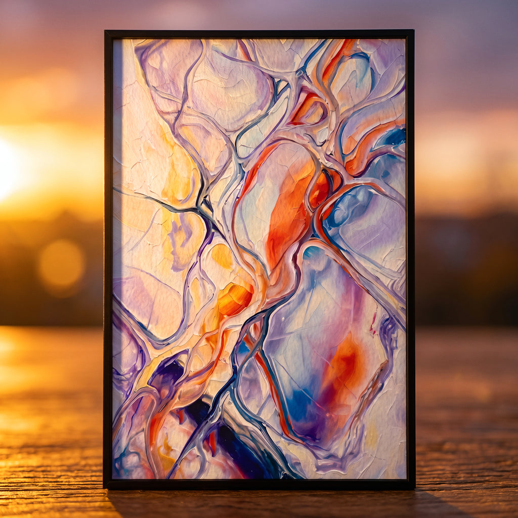 VENA | Vibrant Contemporary Abstract Impasto Wall Art | Modern Luxury Print