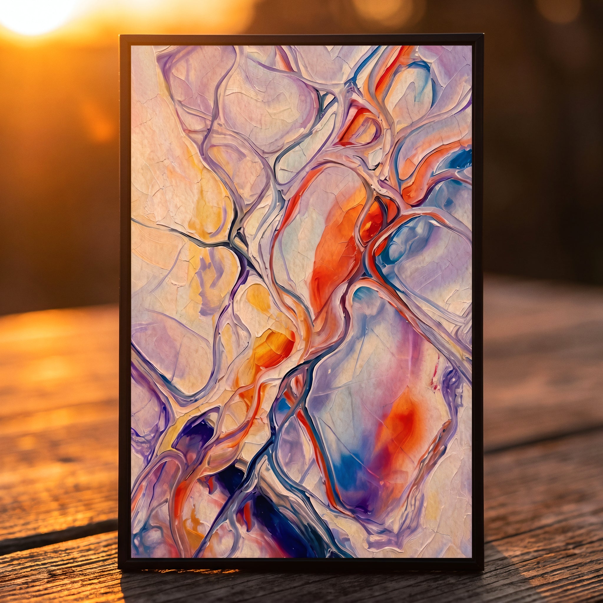 VENA | Vibrant Contemporary Abstract Impasto Wall Art | Modern Luxury Print