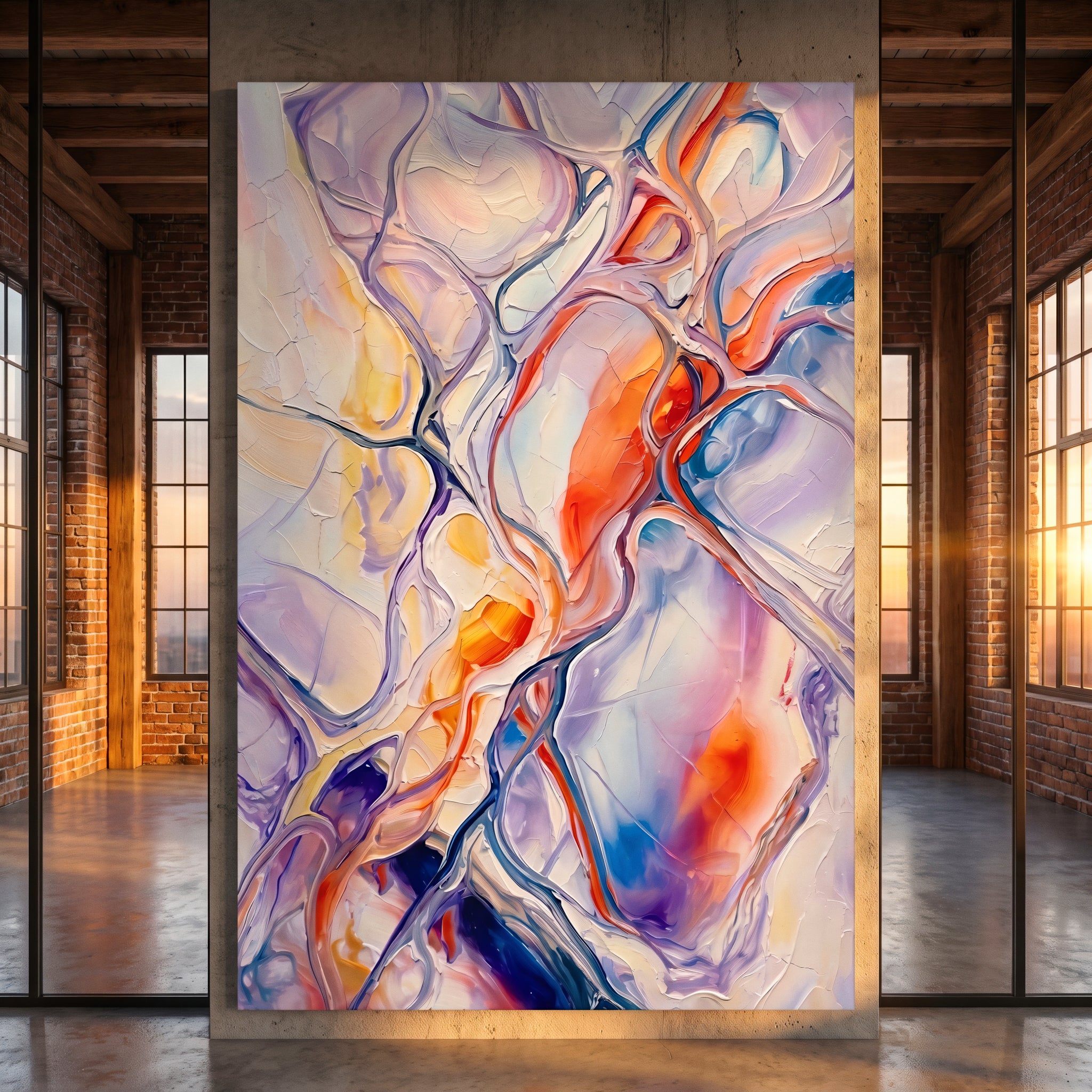 VENA | Vibrant Contemporary Abstract Impasto Wall Art | Modern Luxury Print