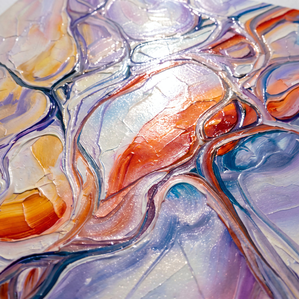 VENA | Vibrant Contemporary Abstract Impasto Wall Art | Modern Luxury Print