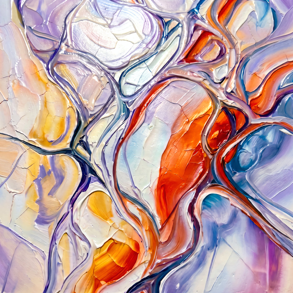 VENA | Vibrant Contemporary Abstract Impasto Wall Art | Modern Luxury Print