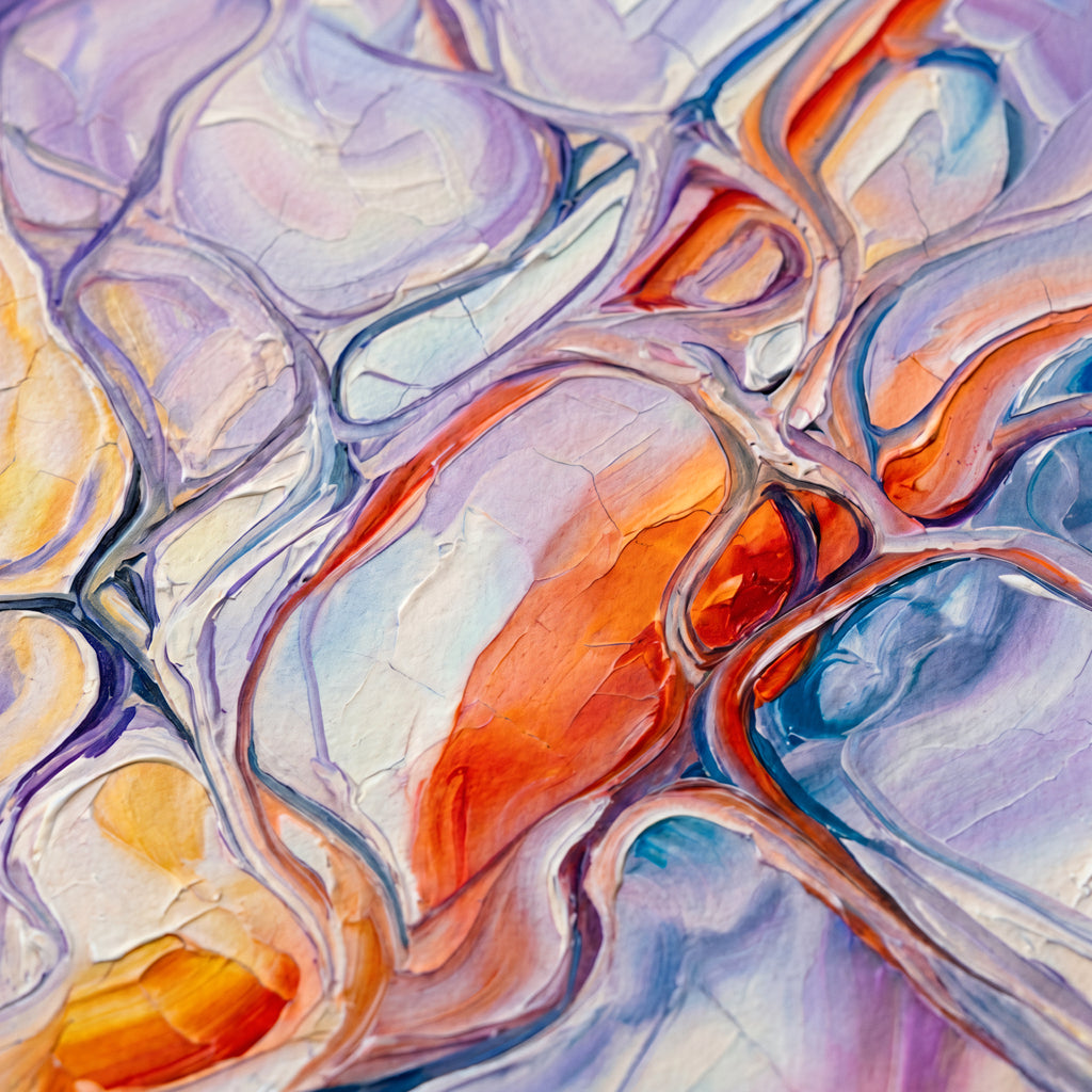 VENA | Vibrant Contemporary Abstract Impasto Wall Art | Modern Luxury Print
