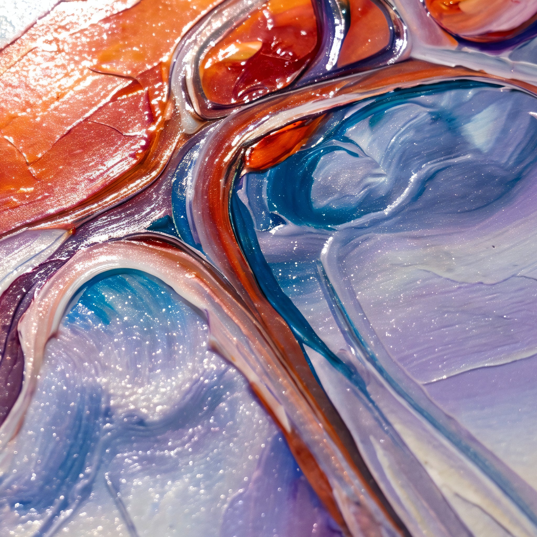 VENA | Vibrant Contemporary Abstract Impasto Wall Art | Modern Luxury Print