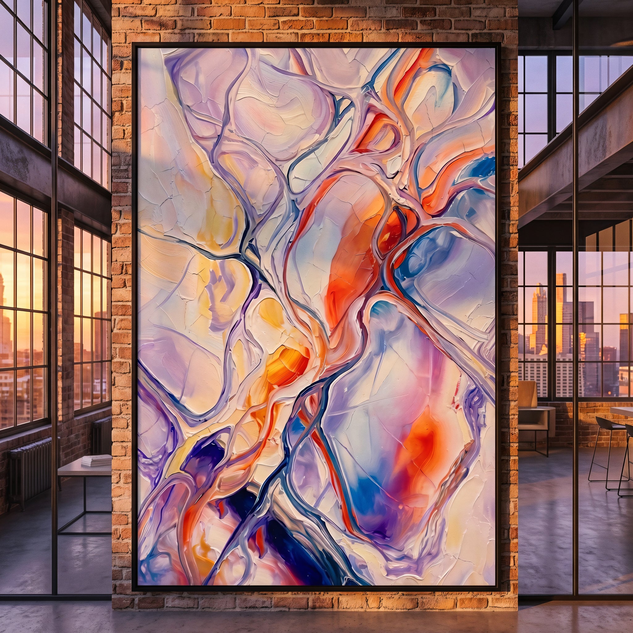 VENA | Vibrant Contemporary Abstract Impasto Wall Art | Modern Luxury Print