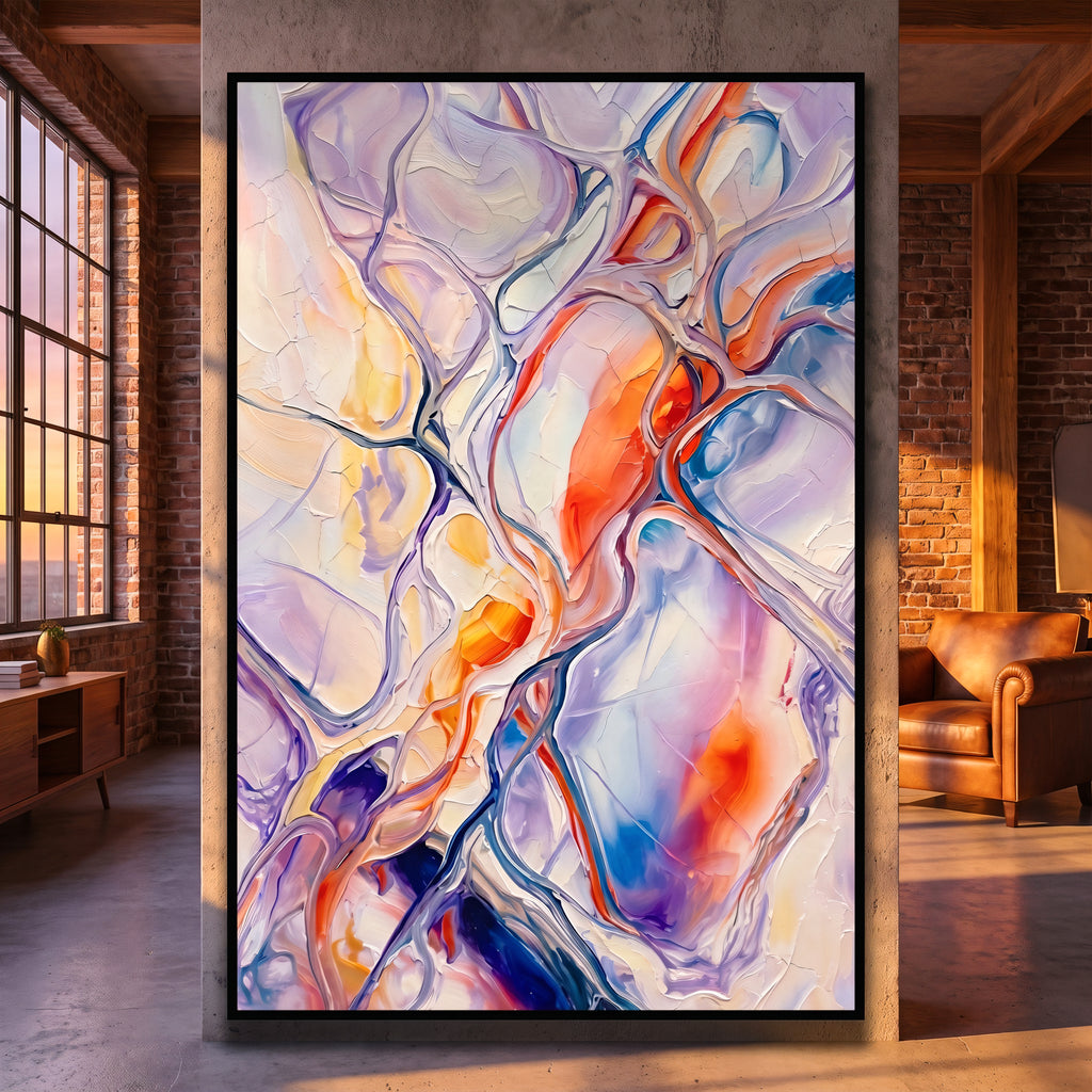VENA | Vibrant Contemporary Abstract Impasto Wall Art | Modern Luxury Print