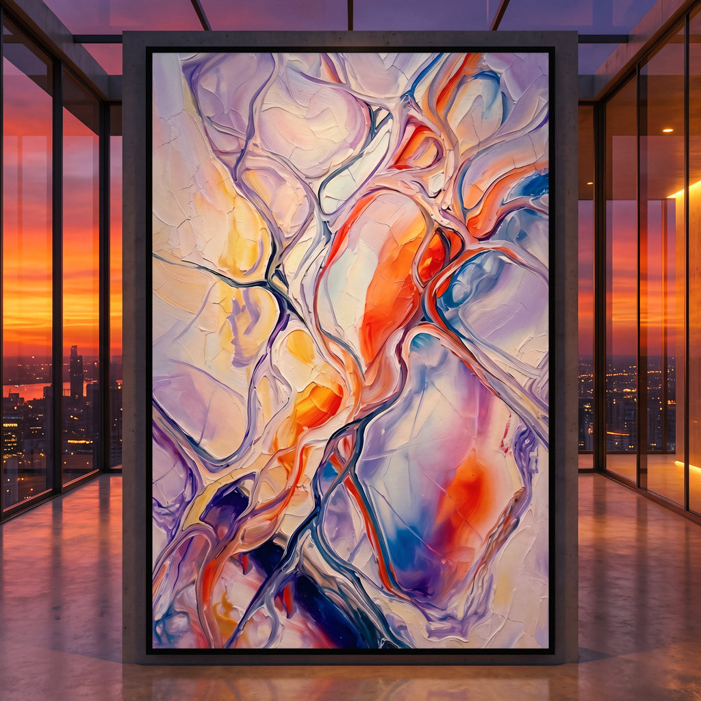 VENA | Vibrant Contemporary Abstract Impasto Wall Art | Modern Luxury Print