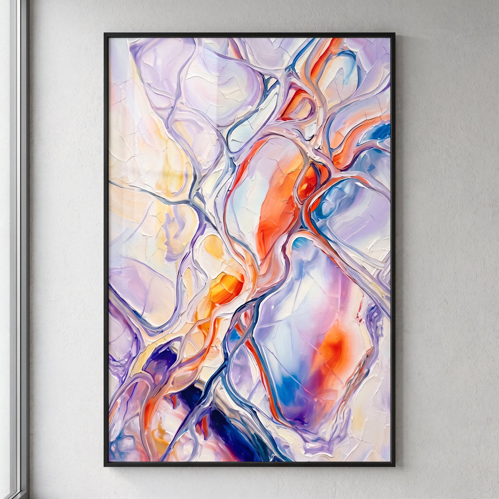 VENA | Vibrant Contemporary Abstract Impasto Wall Art | Modern Luxury Print