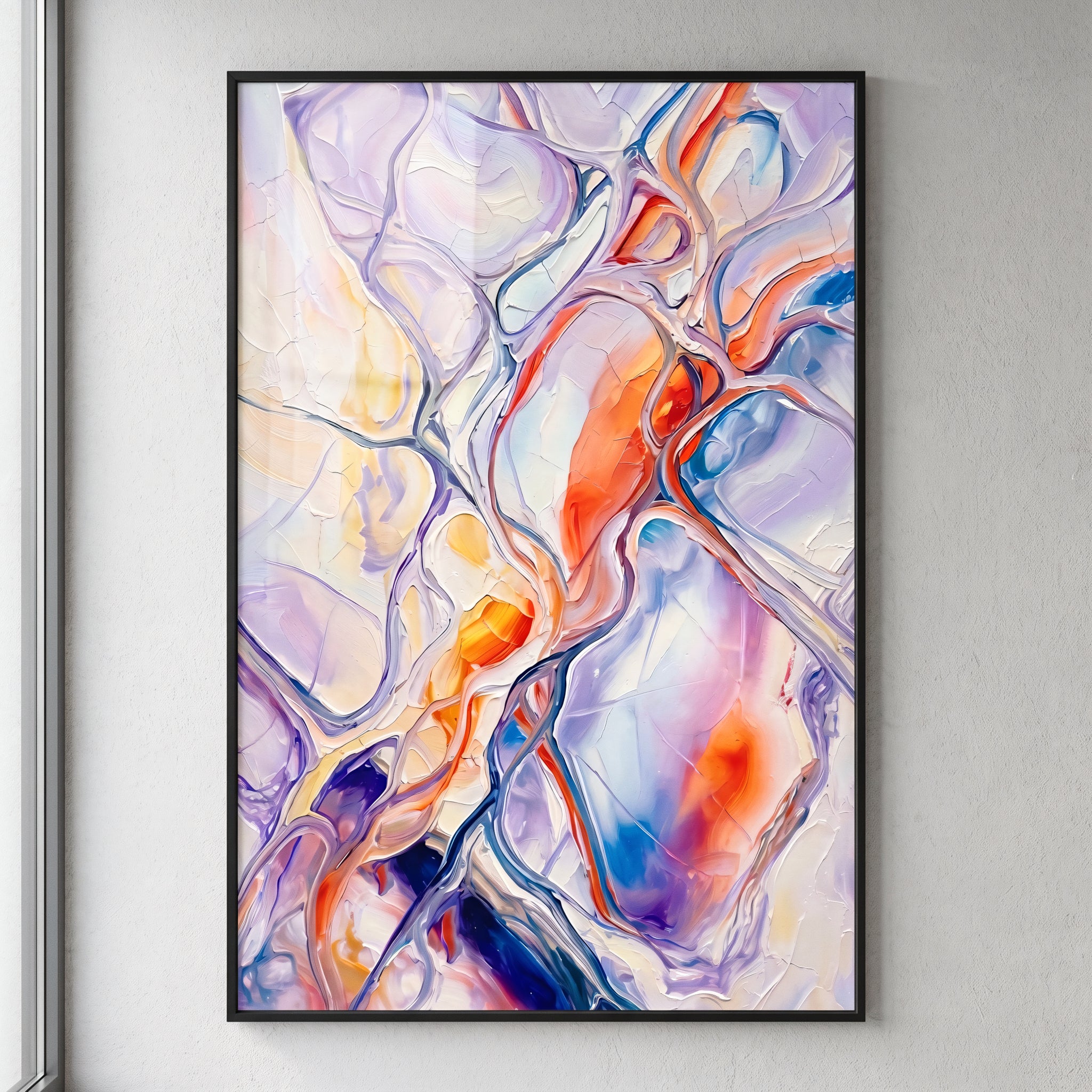 VENA | Vibrant Contemporary Abstract Impasto Wall Art | Modern Luxury Print