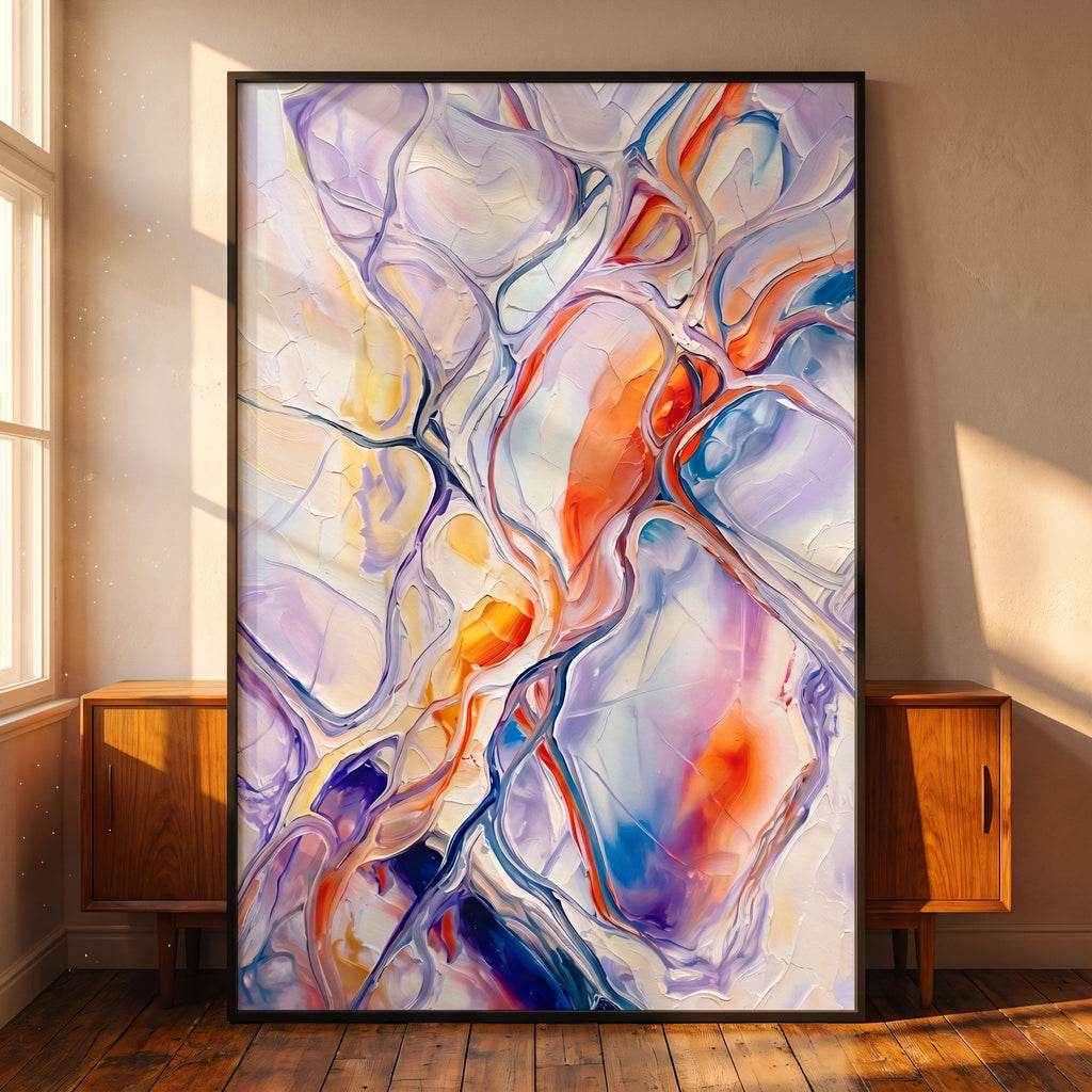 VENA | Vibrant Contemporary Abstract Impasto Wall Art | Modern Luxury Print