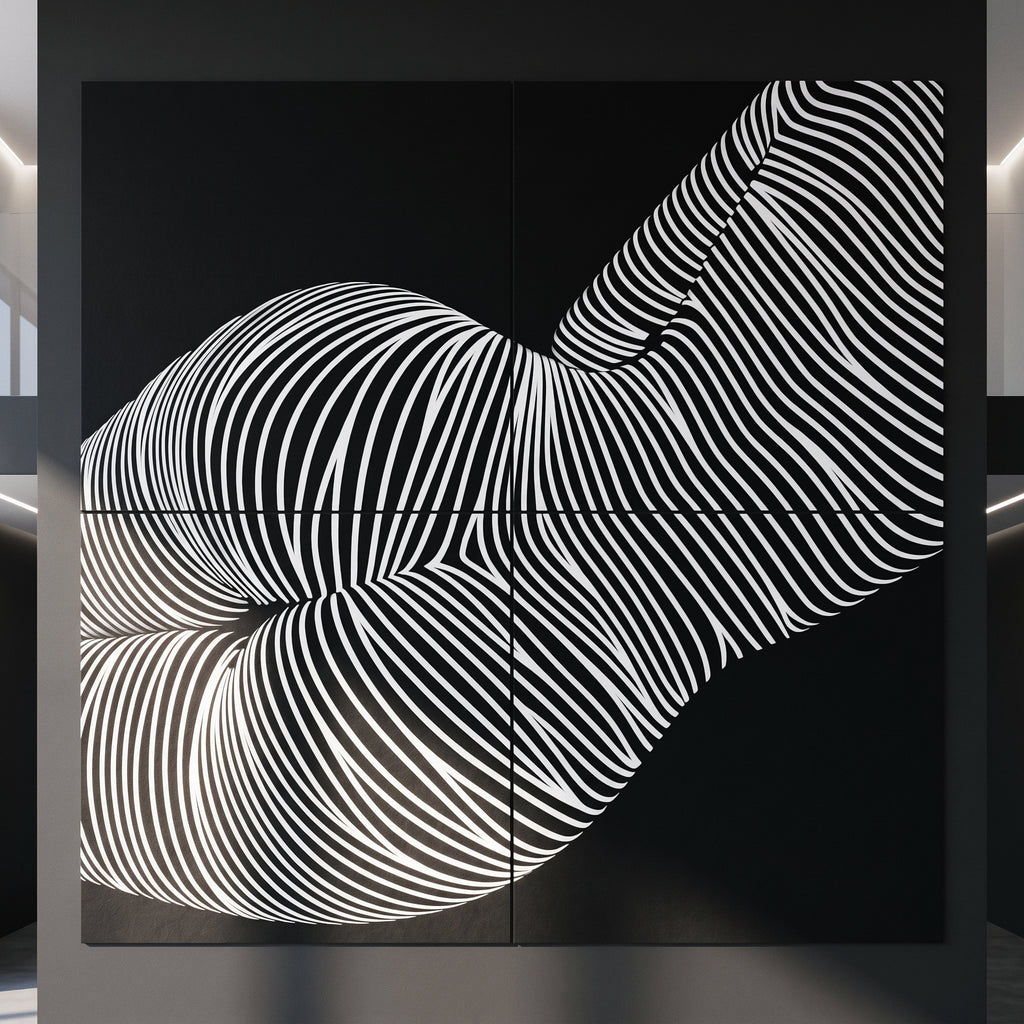 VENUS | Voluptuous Minimalist Female Body Op Art | Luxury Multi-Print Wall Art | 1-Of-1