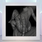 VERTIGO | Hypnotic Striped Minimalist Female Body Op Art | Luxury Multi-Print Wall Art