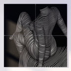 VERTIGO | Hypnotic Striped Minimalist Female Body Op Art | Luxury Multi-Print Wall Art