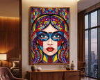 VIXEN | Masked Female Pop Art Portrait | Vibrant Maximalist Wall Art Print