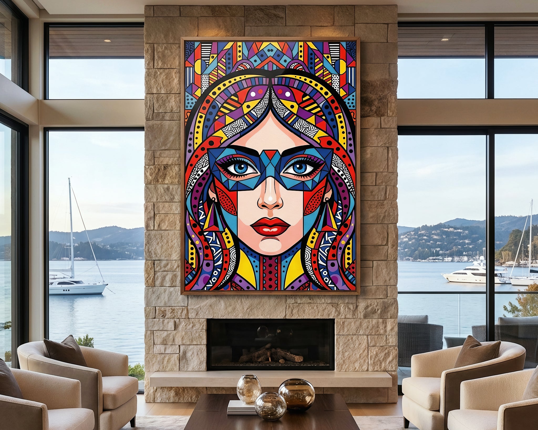 VIXEN | Masked Female Pop Art Portrait | Vibrant Maximalist Wall Art Print