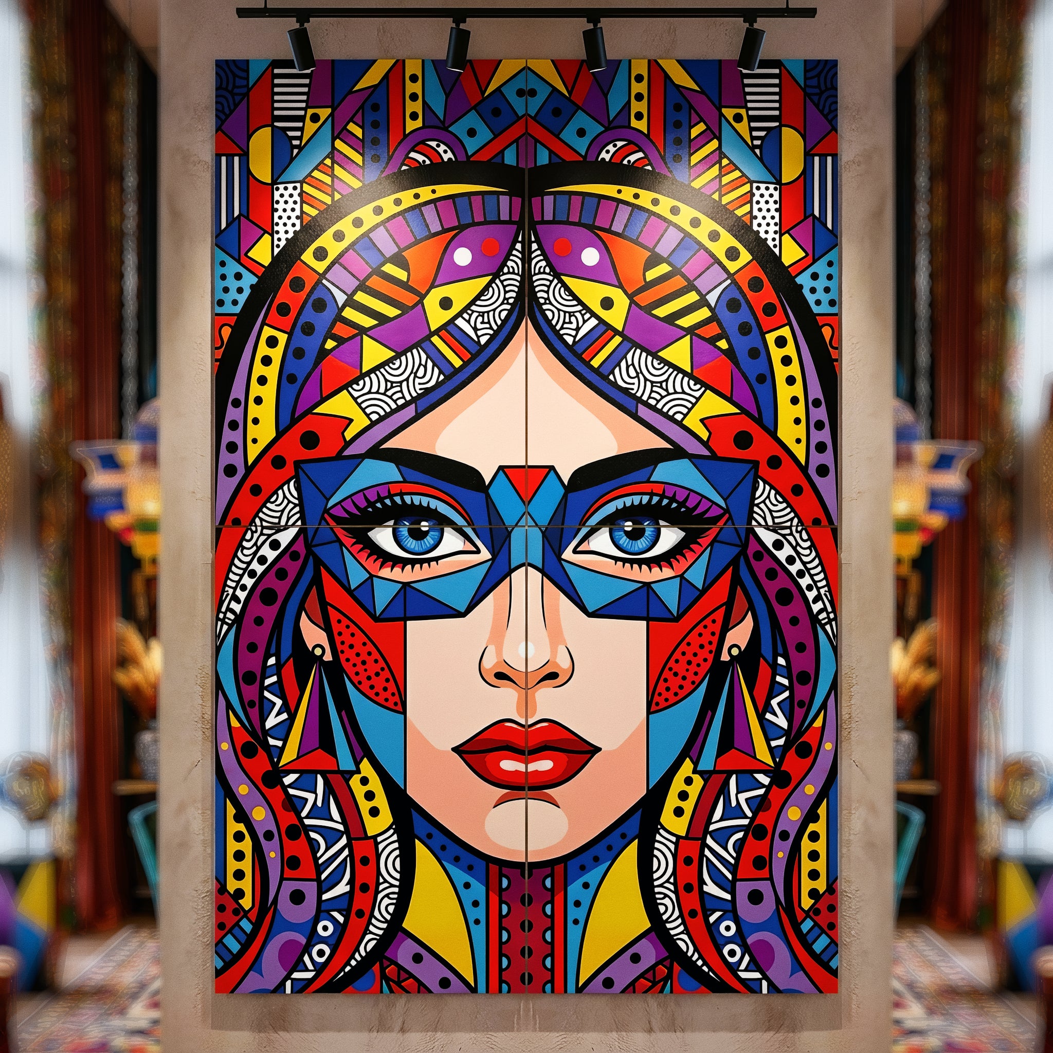VIXEN | Vibrant Masked Female Pop Art Portrait | Multi-Print Maximalist Wall Art