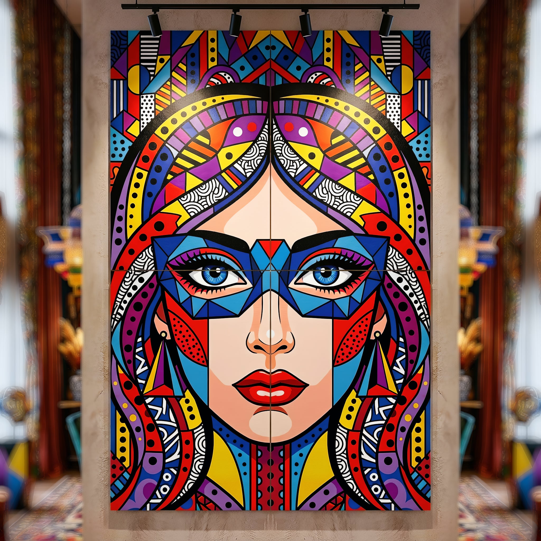 VIXEN | Vibrant Masked Female Pop Art Portrait | Multi-Print Maximalist Wall Art