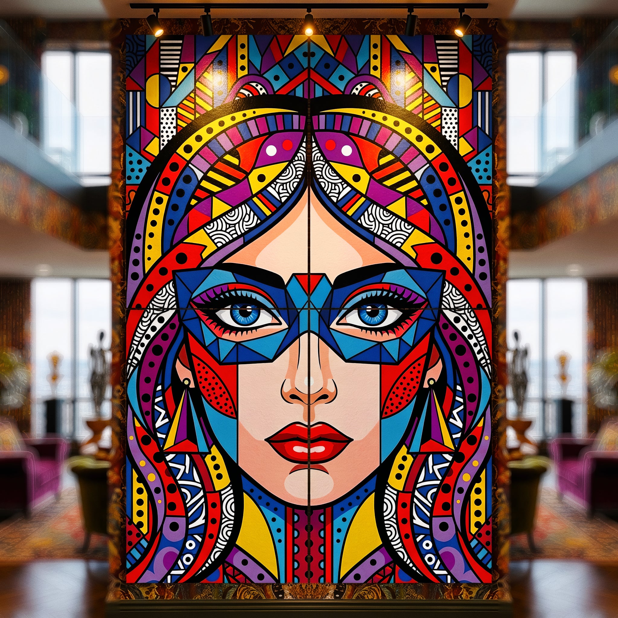 VIXEN | Vibrant Masked Female Pop Art Portrait | Multi-Print Maximalist Wall Art