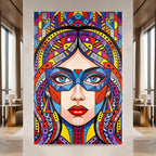 VIXEN | Masked Female Pop Art Portrait | Vibrant Maximalist Wall Art Print