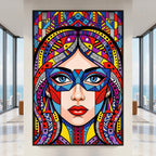 VIXEN | Masked Female Pop Art Portrait | Vibrant Maximalist Wall Art Print