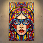 VIXEN | Vibrant Masked Female Pop Art Portrait | Multi-Print Maximalist Wall Art