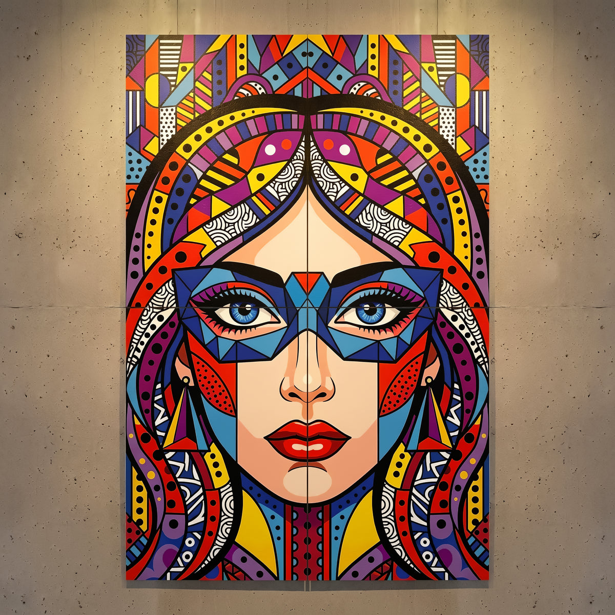 VIXEN | Vibrant Masked Female Pop Art Portrait | Multi-Print Maximalist Wall Art