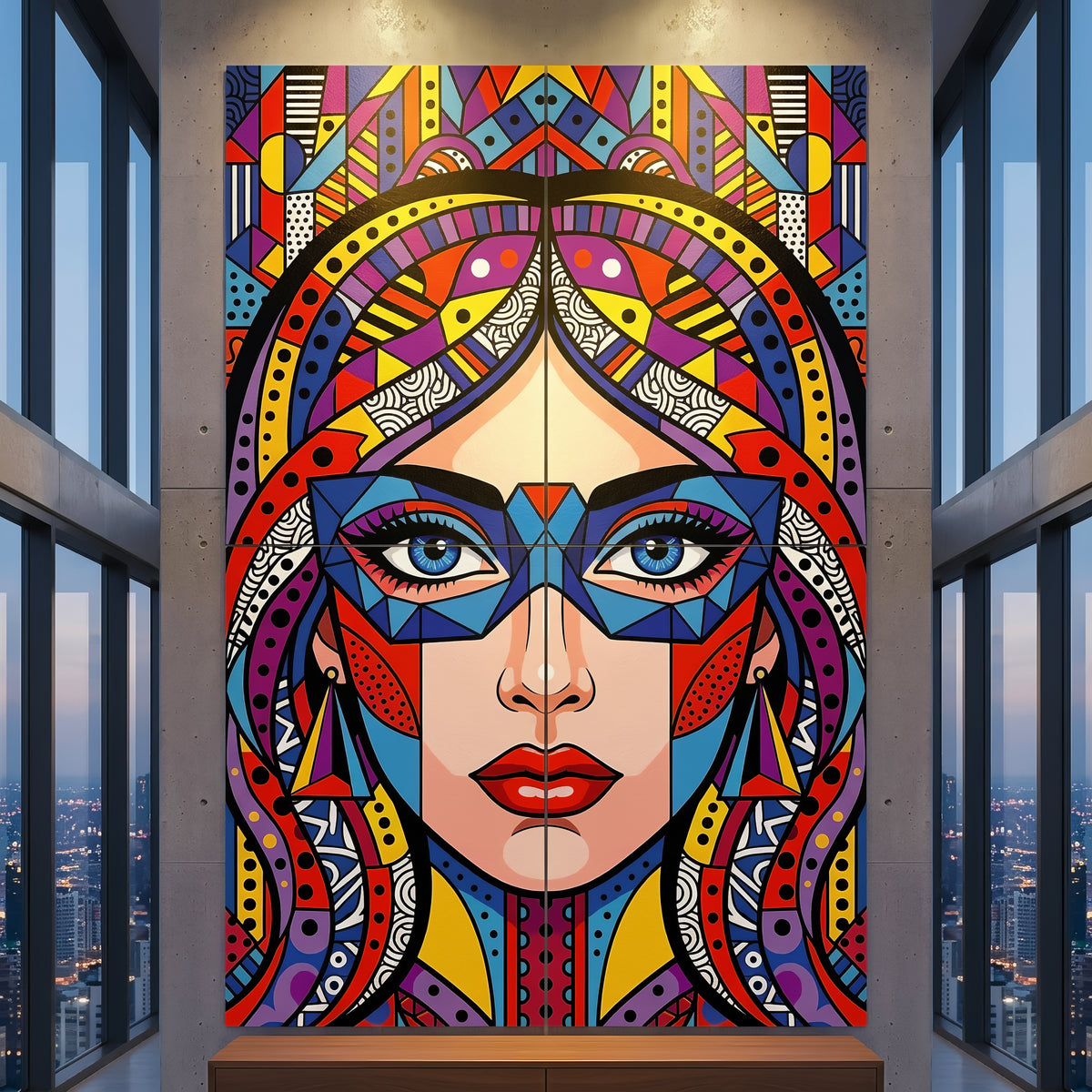 VIXEN | Vibrant Masked Female Pop Art Portrait | Multi-Print Maximalist Wall Art