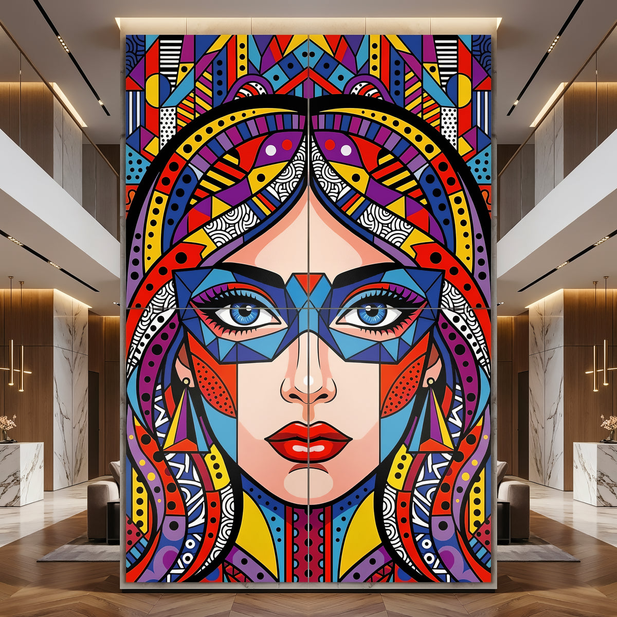 VIXEN | Vibrant Masked Female Pop Art Portrait | Multi-Print Maximalist Wall Art