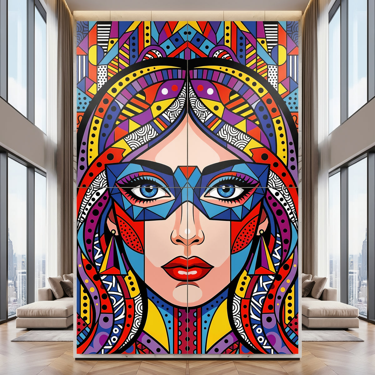 VIXEN | Vibrant Masked Female Pop Art Portrait | Multi-Print Maximalist Wall Art