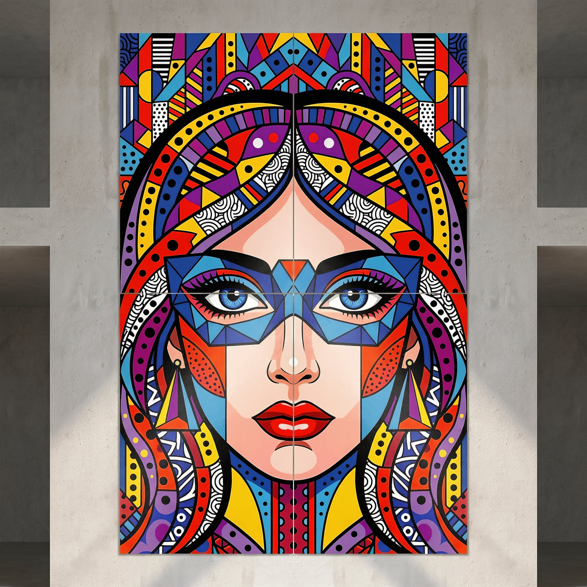 VIXEN | Vibrant Masked Female Pop Art Portrait | Multi-Print Maximalist Wall Art