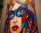 VIXEN | Vibrant Masked Female Pop Art Portrait | Multi-Print Maximalist Wall Art