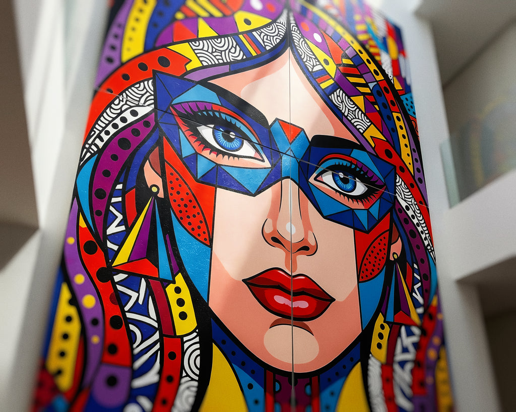 VIXEN | Vibrant Masked Female Pop Art Portrait | Multi-Print Maximalist Wall Art