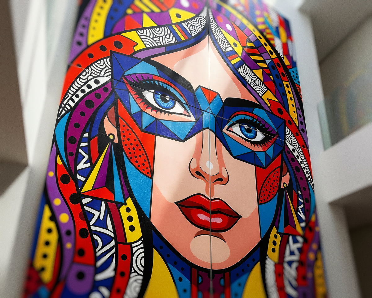 VIXEN | Vibrant Masked Female Pop Art Portrait | Multi-Print Maximalist Wall Art