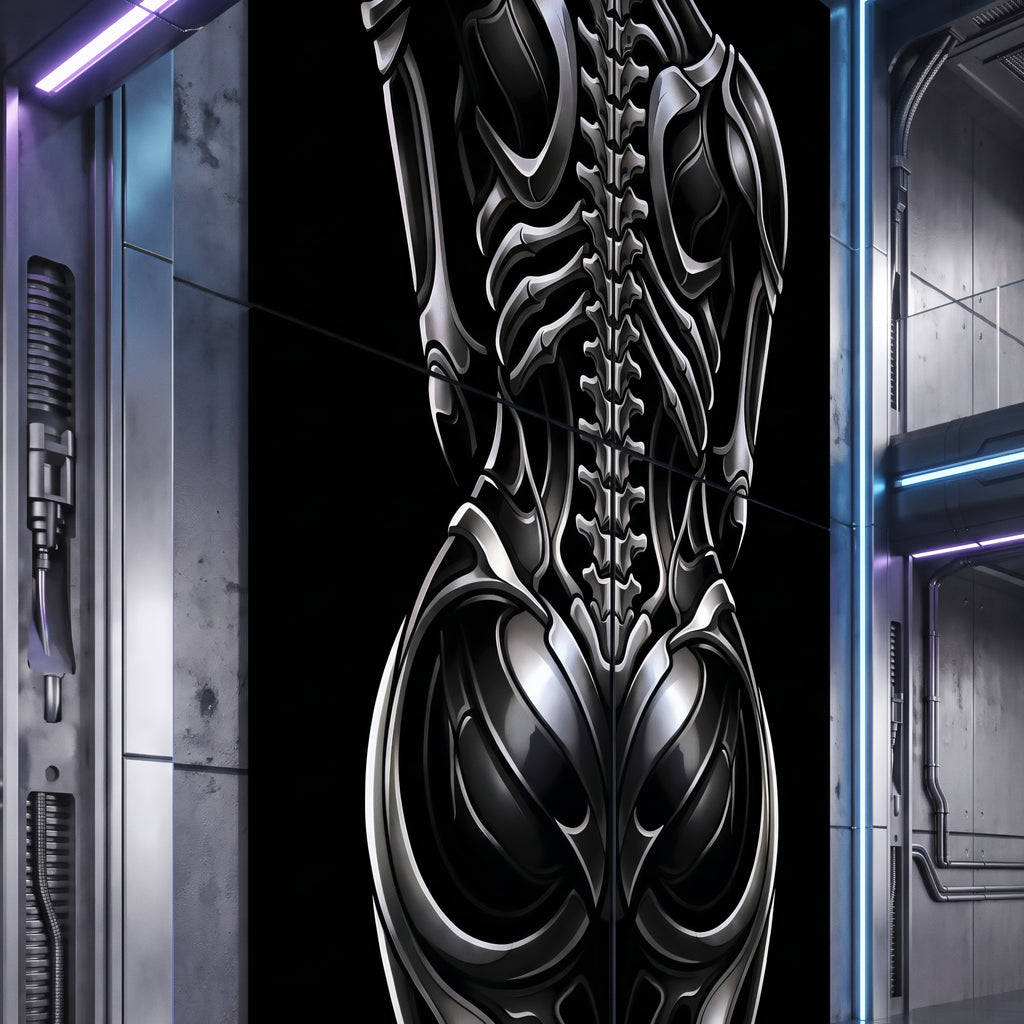 XENIA | Metallic Female Alien Cybernetic Body Op Art | Luxury Gothic Multi-Print Wall Art
