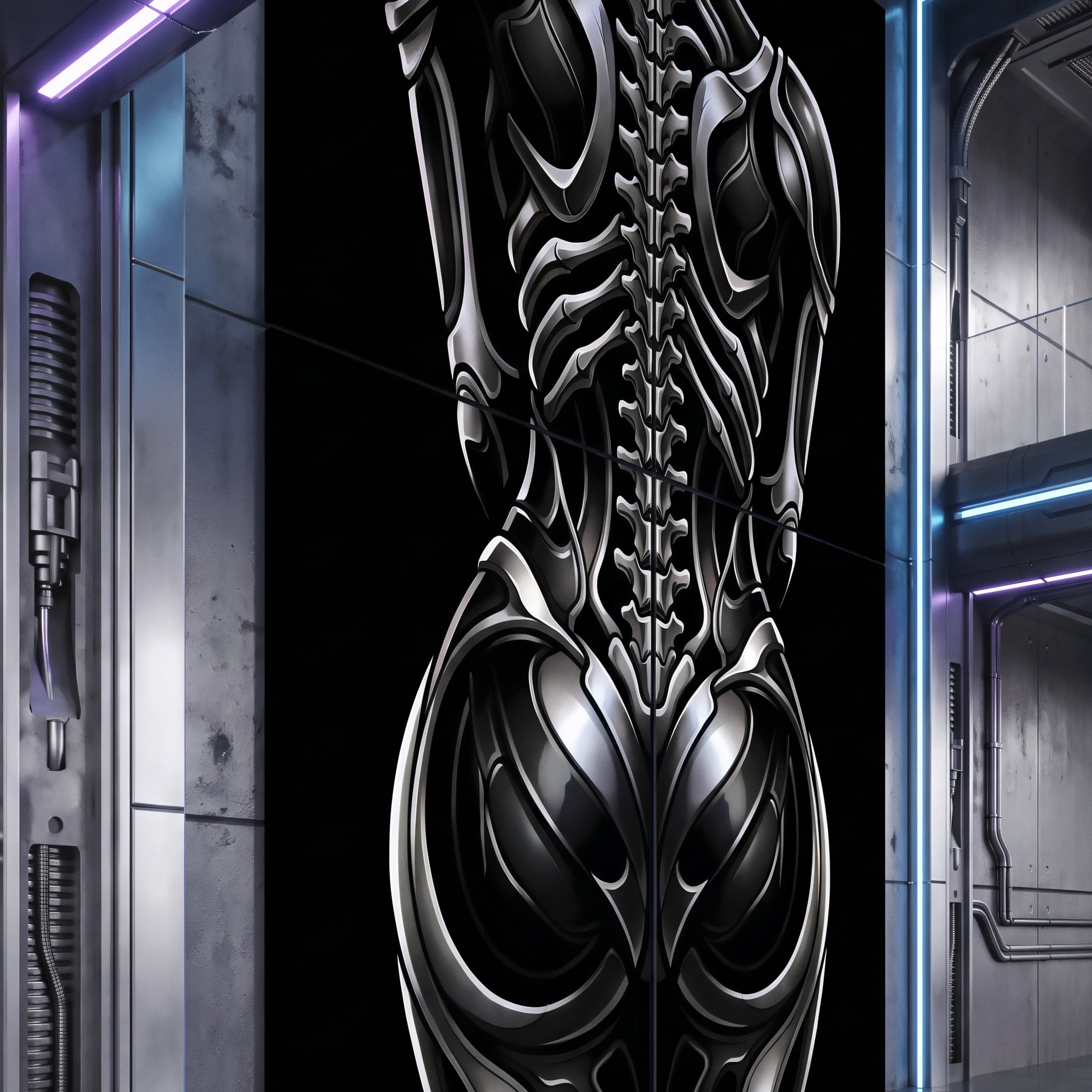 XENIA | Metallic Female Alien Cybernetic Body Op Art | Luxury Gothic Multi-Print Wall Art