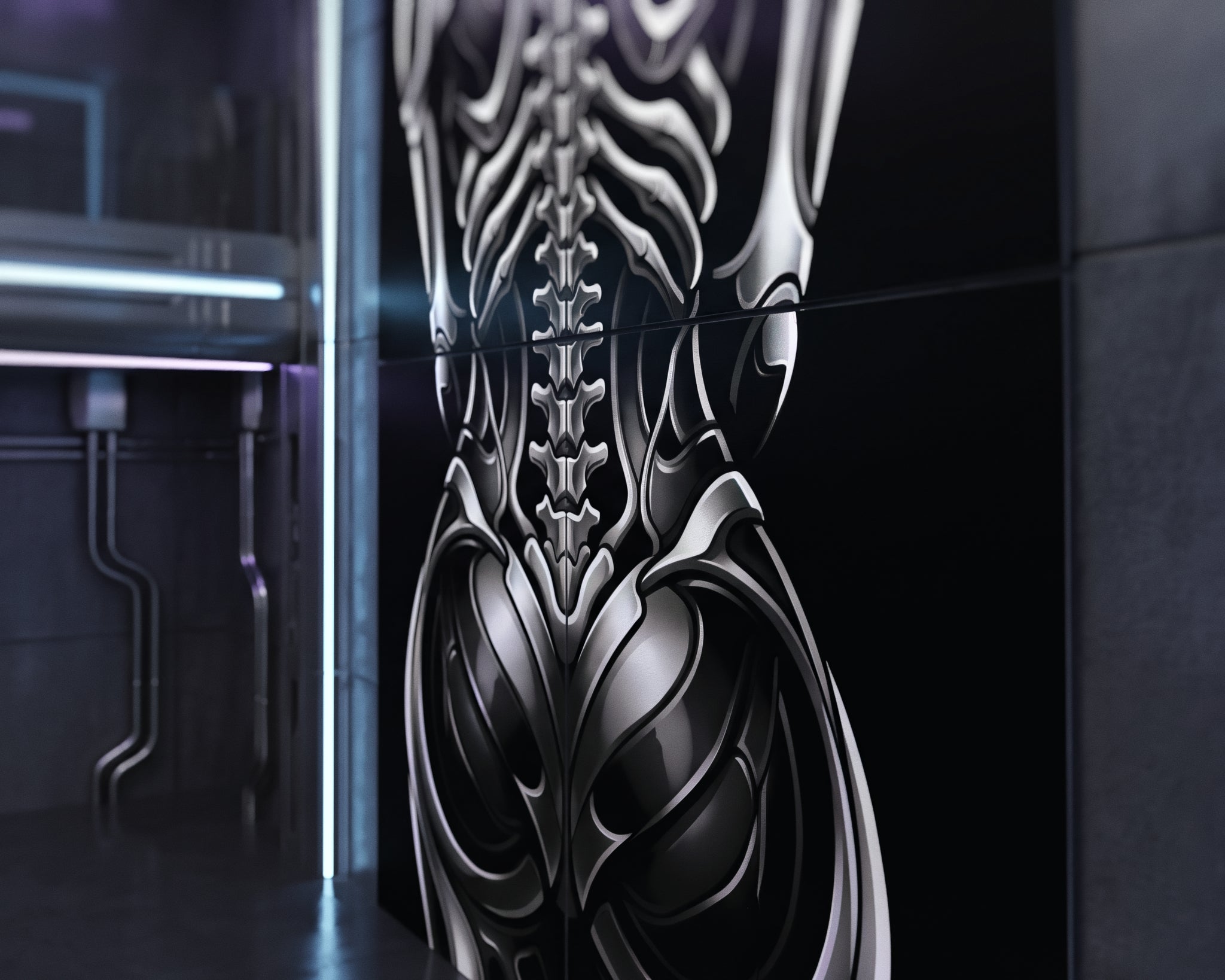 XENIA | Metallic Female Alien Cybernetic Body Op Art | Luxury Gothic Multi-Print Wall Art