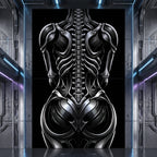 XENIA | Metallic Female Alien Cybernetic Body Op Art | Luxury Gothic Multi-Print Wall Art