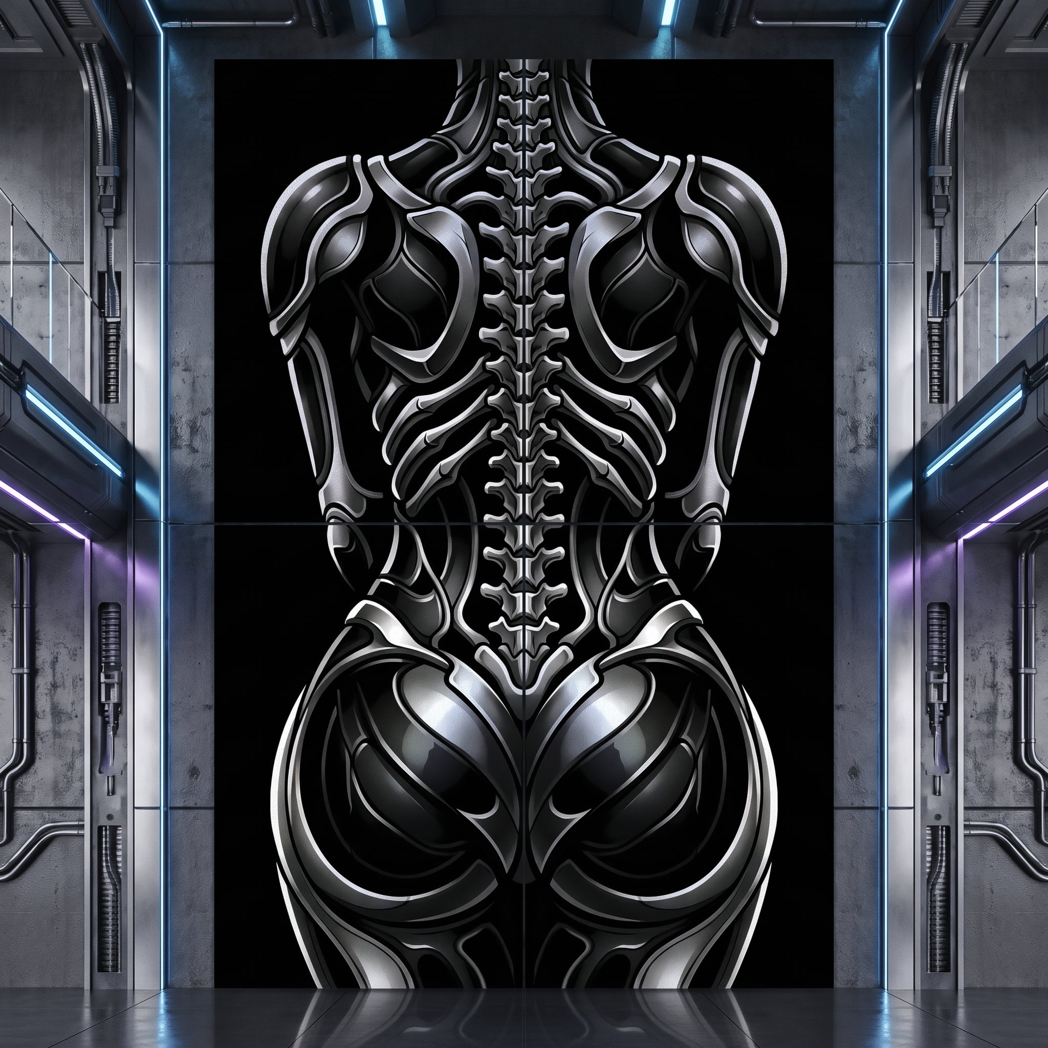 XENIA | Metallic Female Alien Cybernetic Body Op Art | Luxury Gothic Multi-Print Wall Art