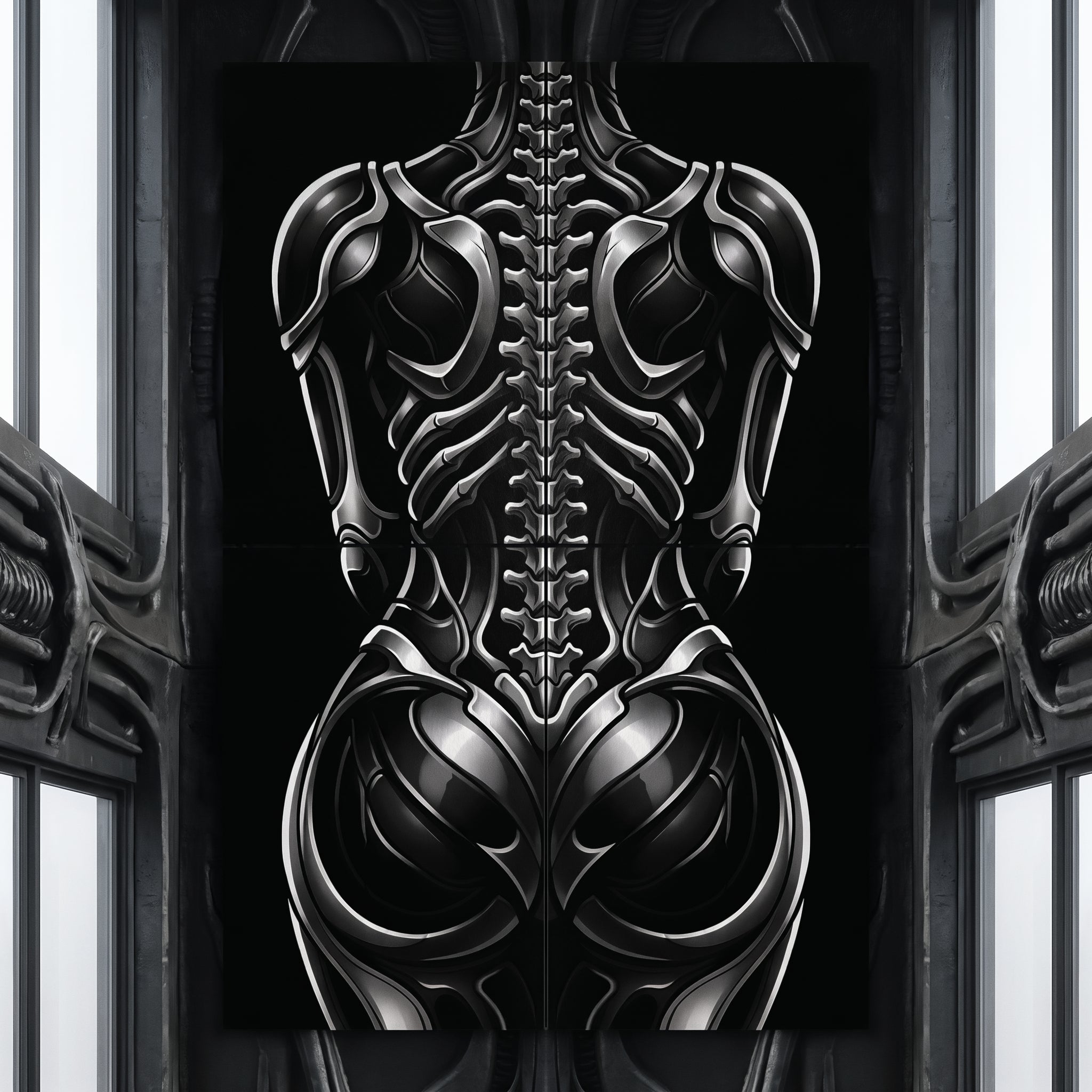 XENIA | Metallic Female Alien Cybernetic Body Op Art | Luxury Gothic Multi-Print Wall Art